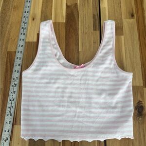 Pink and White Striped Tank Top